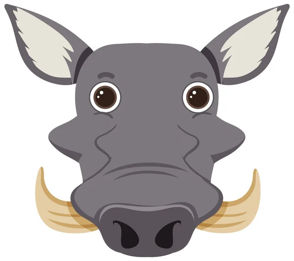 Cute Boar Head Flat Style Illustration — Image vectorielle