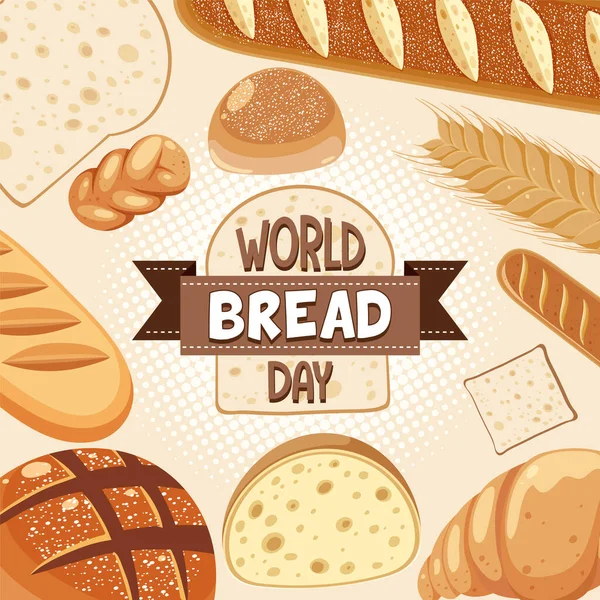 世界面包日招贴画设计说明 — 图库矢量图片