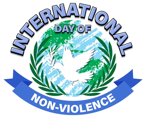 Ilustracja Międzynarodowego Dnia Projektu Plakatu Niestosowania Przemocy — Wektor stockowy