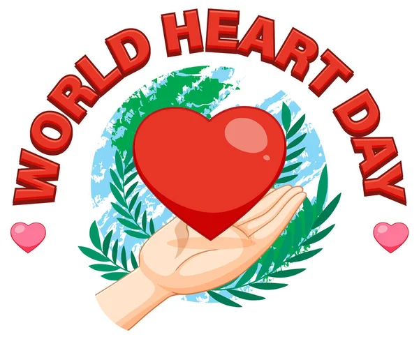 Día Mundial Del Corazón Septiembre Ilustración — Vector de stock