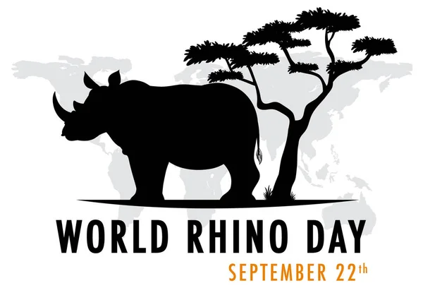 World Rhino Day September Banner Illustration – stockvektor
