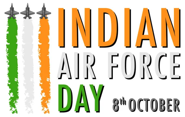 Ινδική Απεικόνιση Αφίσα Ημέρα Πολεμικής Αεροπορίας — Διανυσματικό Αρχείο