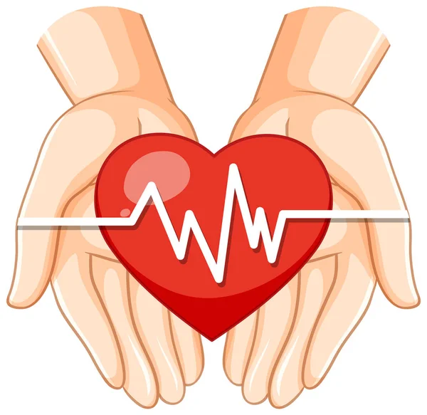 Καρδιά Ανθρώπινα Χέρια Εικονογράφηση — Διανυσματικό Αρχείο