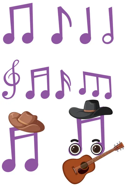 Symbole Note Musicale Illustration Isolée — Image vectorielle