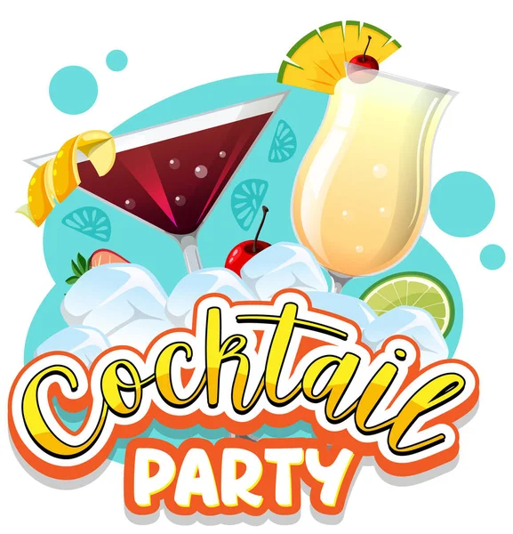 Eine Cocktailparty Banner Text Illustration — Stockvektor