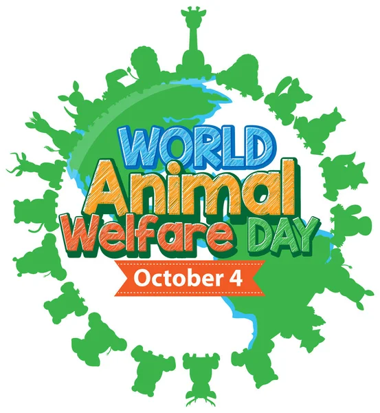 World Animal Welfare Day October Illustration —  Vetores de Stock