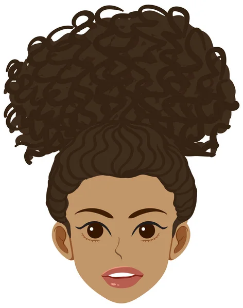 Front Afro Woman Isolated Illustration — Stok Vektör