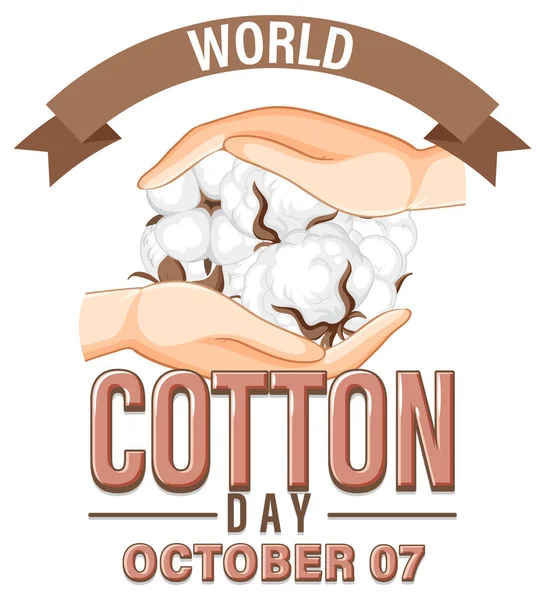 World Cotton Day October Banner Design Illustration — Stock Vector