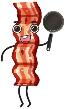 Beyaz arkaplan illüstrasyonunda pastırma çizgi film karakteri