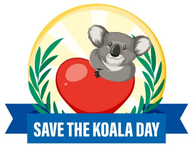 Koala günü afiş tasarım illüstrasyonunu kaydet
