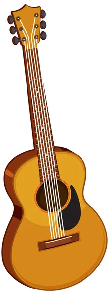 Acoustic Guitar Isolated White Background Illustration — Stockvektor