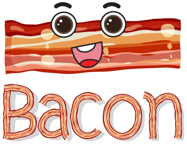 Designul Logo Ului Bacon Ilustrație Desene Animate Bacon — Vector de stoc