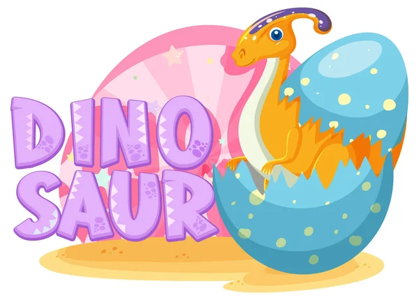 Dinossauro Bonito Ilustração Ovo Rachado — Vetor de Stock