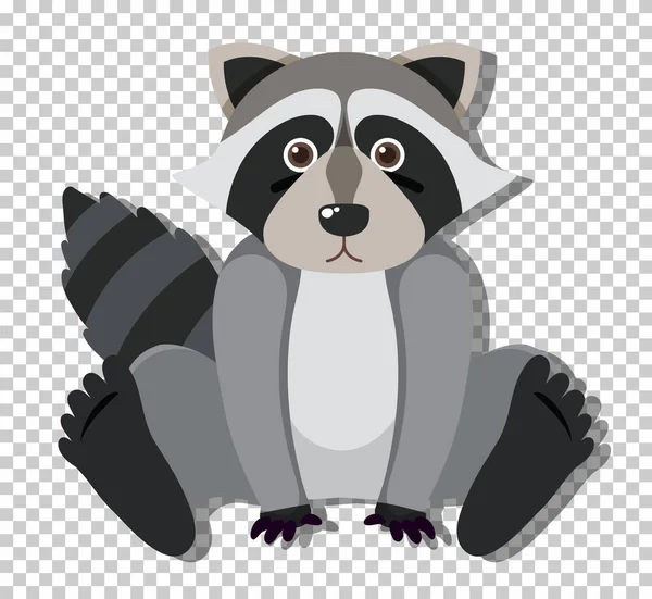 Cute Raccoon Flat Cartoon Style Illustration — Stock Vector