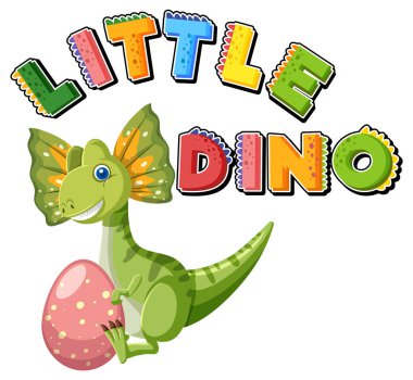 Küçük sevimli dinozor çizgi film karakteri çizimi