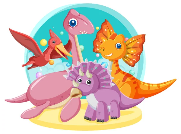 Cute stegosaurus dinosaur and baby illustration