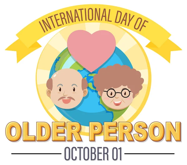 International Day Older Persons Poster Illustration — Stockvector