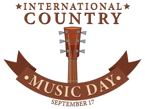 International Country Music Day Illustration — Stock Vector