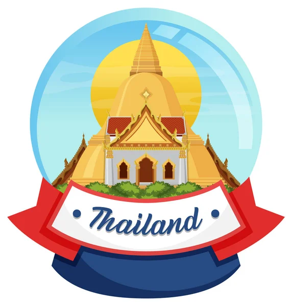 Banguecoque Tailândia Landmark Logo Banner Ilustração — Vetor de Stock
