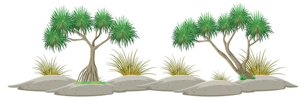 Mangrove Trees White Background Illustration — ストックベクタ