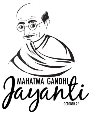 Mahatma Gandhi Jayanti Günü Posteri illüstrasyonu