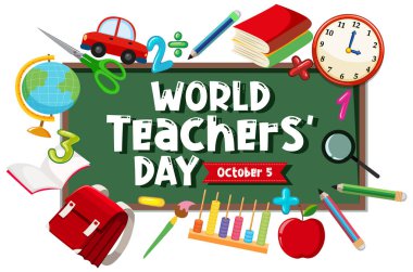 World Teacher's Day Logo Banner Design illustration