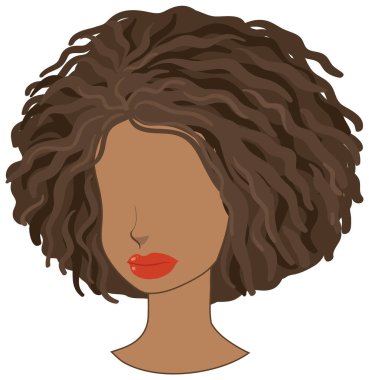Afro woman isolated on white background illustration