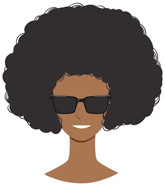 Frente Mulher Afro Ilustração Isolada — Vetor de Stock