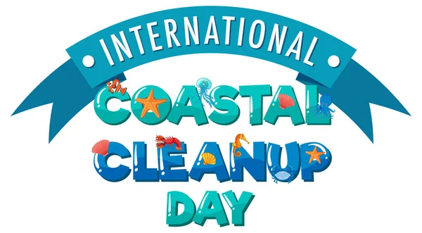 International Coastal Cleanup Day Banner Illustration — Stock Vector