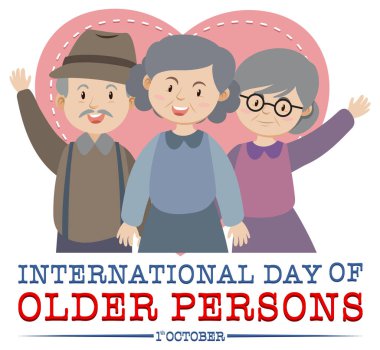 International day of older persons banner design illustration