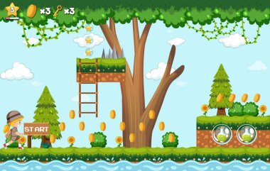 Platform oyun arkaplan şablonu çizimi