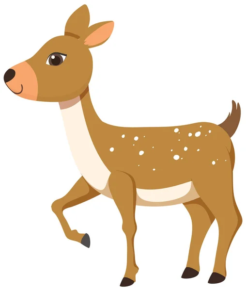 Cute deer in flat cartoon style illustration