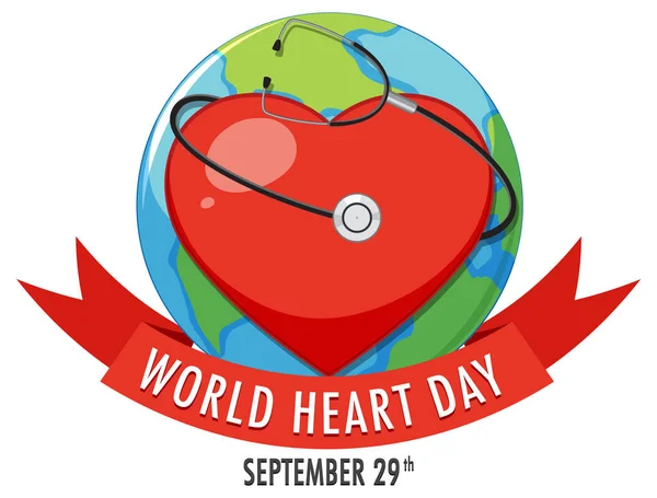 Παγκόσμια Ημέρα Καρδιάς Banner Σχεδιασμός Εικονογράφηση — Φωτογραφία Αρχείου