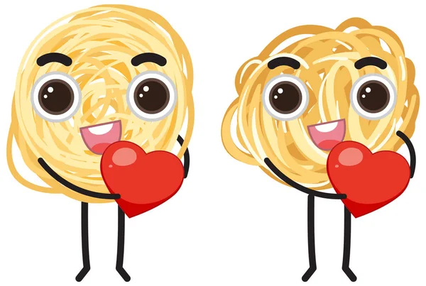 Spaghetti Pasta Happy Face Expression Illustration — Foto Stock