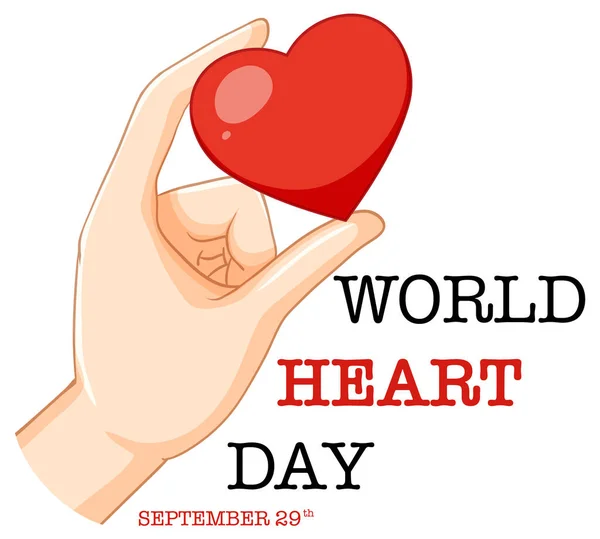 Παγκόσμια Ημέρα Καρδιάς Banner Σχεδιασμός Εικονογράφηση — Φωτογραφία Αρχείου