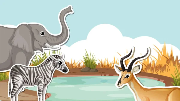 Wild Animal Nature Scene Illustration — Fotografia de Stock