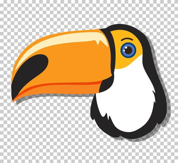 Roztomilý Toucan Hlava Plochém Kresleném Stylu Ilustrace — Stock fotografie