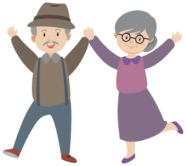 Old Couple Love Illustration — 图库照片