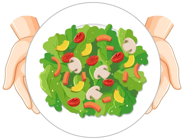 Hand Holding Salad Bowl Illustration — Fotografia de Stock