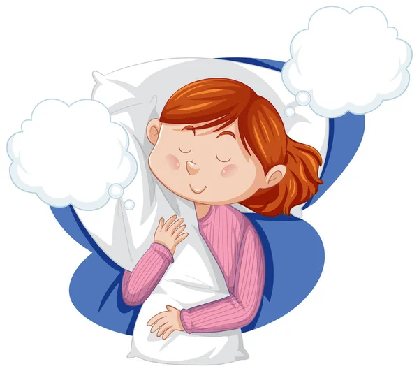 Cute Girl Sleeping Clipart Illustration — 图库照片