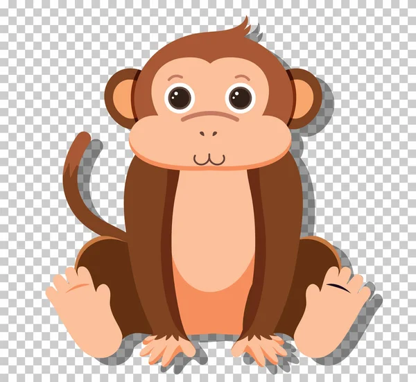 Cute Monkey Flat Cartoon Style Illustration — Stockfoto
