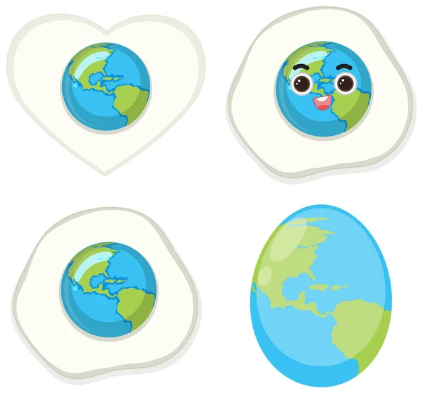 Earth Globe Egg White Illustration — Foto Stock