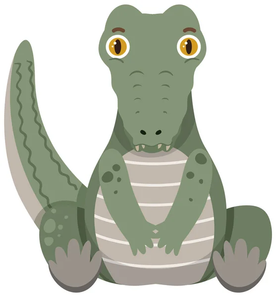Cute Crocodile Flat Style Isolated Illustration — Stockfoto