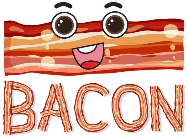 Bacon Logo Design Bacon Cartoon Character Illustration — Fotografia de Stock