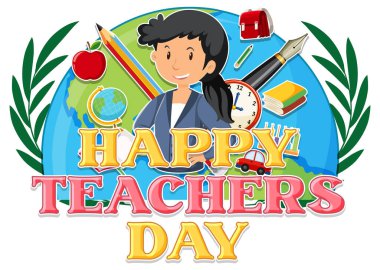 Dünya Öğretmenler Günü Logo Sancak Tasarımı Çizimi