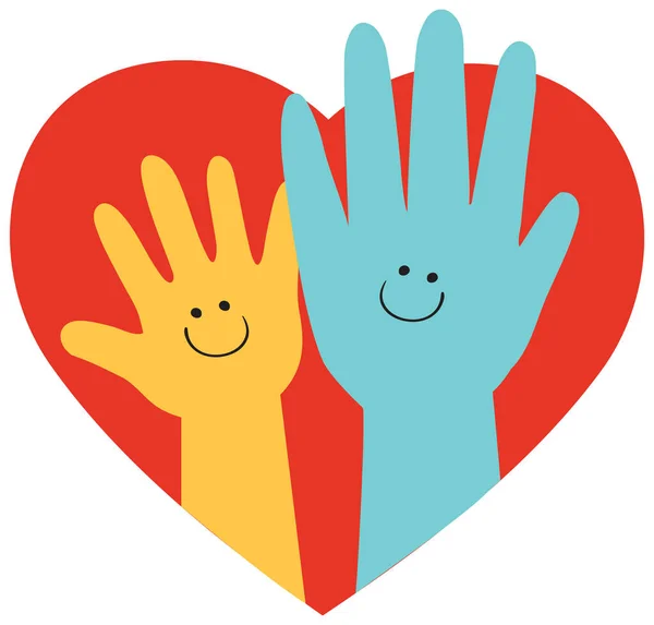Raising Hands Heart Illustration — Image vectorielle