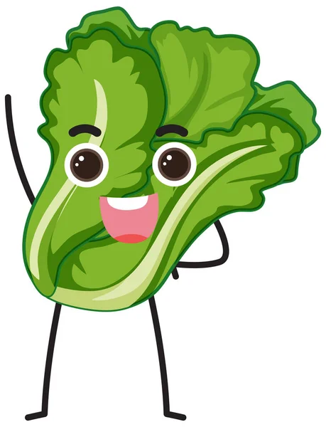 Lettuce Cartoon Character Illustration — Stock Vector