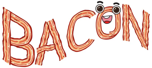 Bacon Logo Design White Background Illustration — Vector de stock