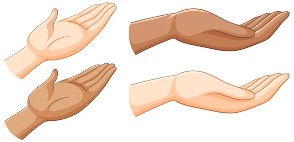 Set Different Hold Out One Hand Gesture Illustration — Stockvektor