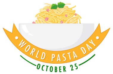 Dünya Makarna Günü Bayrak Tasarımı illüstrasyonu